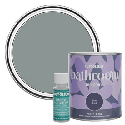 Rust-Oleum Slate Gloss Bathroom Tile Paint 750Ml from B&Q