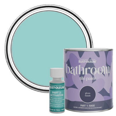 B&Q -  Teal Gloss Bathroom Tile Paint 750Ml