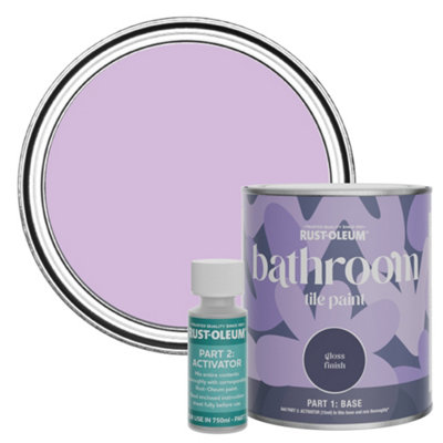 Rust-Oleum Violet Macaroon Gloss Bathroom Tile Paint 750Ml from B&Q