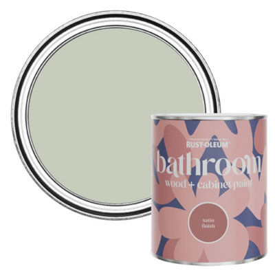 Rust-Oleum Aloe Satin Bathroom Wood & Cabinet Paint 750Ml from B&Q