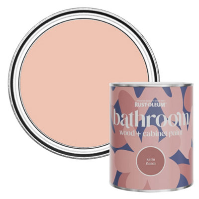 Rust-Oleum Coral Satin Bathroom Wood & Cabinet Paint 750Ml from B&Q