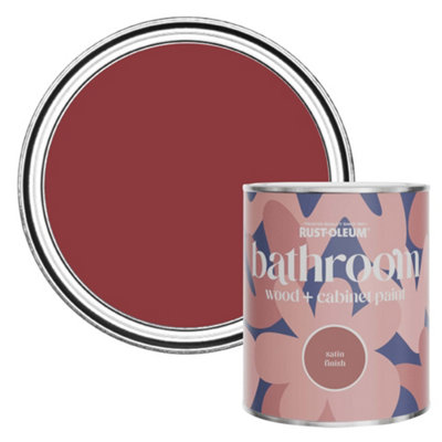 Rust-Oleum Empire Red Satin Bathroom Wood & Cabinet Paint 750Ml from B&Q