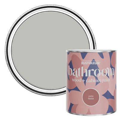 Rust-Oleum Flint Satin Bathroom Wood & Cabinet Paint 750Ml from B&Q