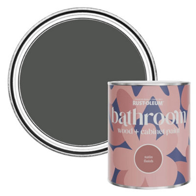 Rust-Oleum Graphite Satin Bathroom Wood & Cabinet Paint 750Ml from B&Q
