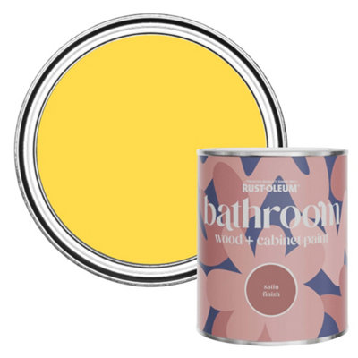Rust-Oleum Lemon Sorbet Satin Bathroom Wood & Cabinet Paint 750Ml from B&Q