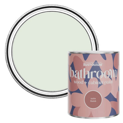 Rust-Oleum Sage Mist Satin Bathroom Wood & Cabinet Paint 750Ml from B&Q