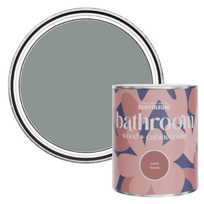 Rust-Oleum Slate Satin Bathroom Wood & Cabinet Paint 750Ml from B&Q