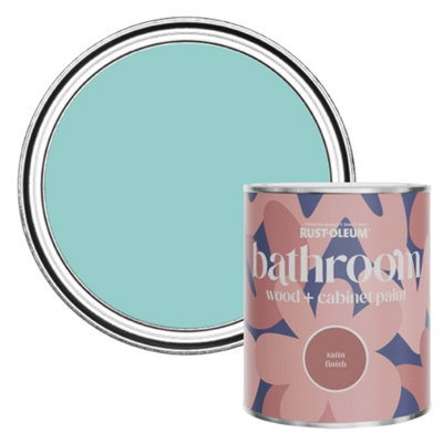 B&Q -  Teal Satin Bathroom Wood & Cabinet Paint 750Ml