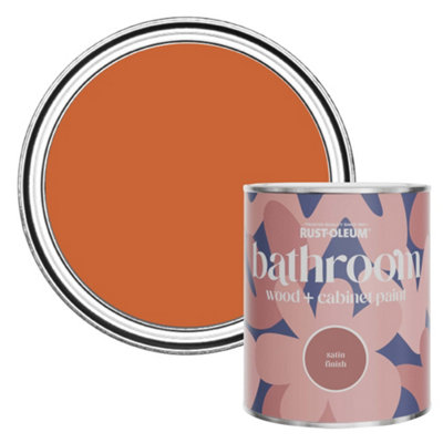 Rust-Oleum Tiger Tea Satin Bathroom Wood & Cabinet Paint 750Ml from B&Q