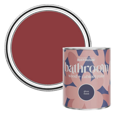 Rust-Oleum Empire Red Gloss Bathroom Wood & Cabinet Paint 750Ml from B&Q