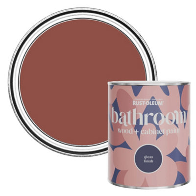 Rust-Oleum Fire Brick Gloss Bathroom Wood & Cabinet Paint 750Ml from B&Q