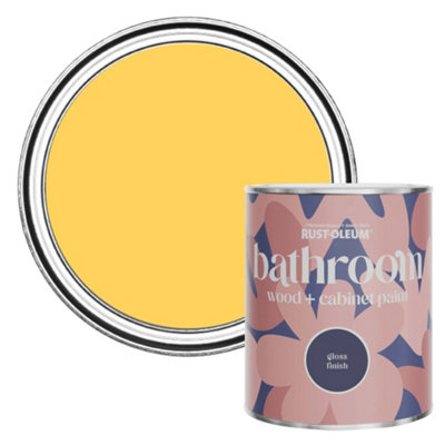 B&Q -  Lemon Jelly Gloss Bathroom Wood & Cabinet Paint 750Ml