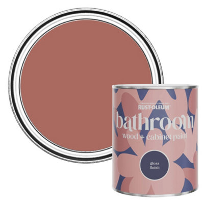 Rust-Oleum Salmon Gloss Bathroom Wood & Cabinet Paint 750Ml from B&Q
