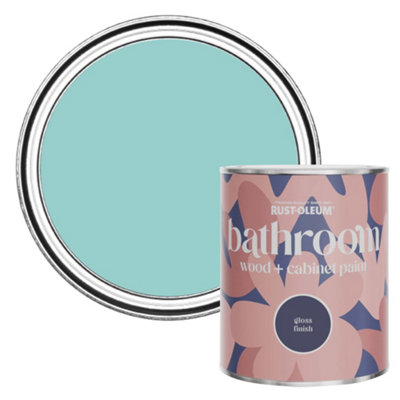 B&Q -  Teal Gloss Bathroom Wood & Cabinet Paint 750Ml
