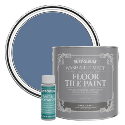 Rust-Oleum Blue River Washable Matt Floor Tile Paint 2.5L from B&Q