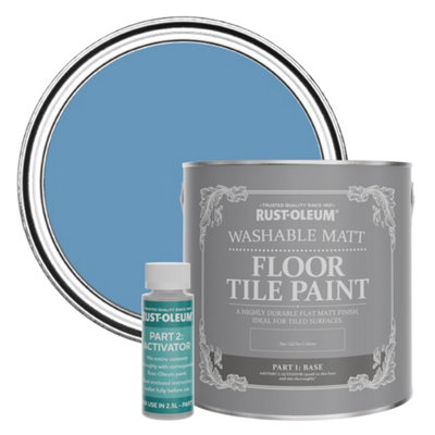 Rust-Oleum Cornflower Blue Washable Matt Floor Tile Paint 2.5L from B&Q