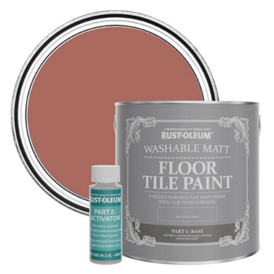 Rust-Oleum Salmon Washable Matt Floor Tile Paint 2.5L from B&Q