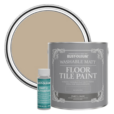 Rust-Oleum Salted Caramel Washable Matt Floor Tile Paint 2.5L from B&Q