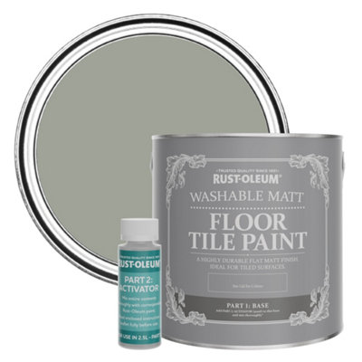 Rust-Oleum Tea Leaf Washable Matt Floor Tile Paint 2.5L from B&Q