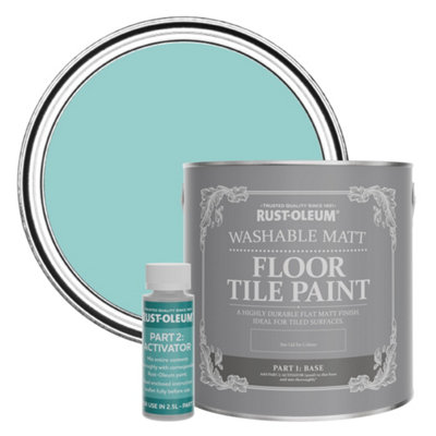 Rust-Oleum Teal Washable Matt Floor Tile Paint 2.5L from B&Q