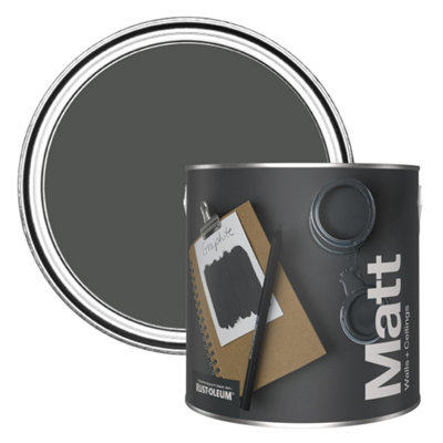 Rust-Oleum Washable Matt Wall PaintGraphite 2.5L from B&Q