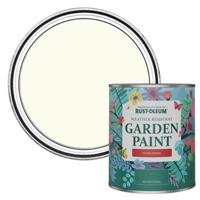 B&Q -  Antique White Gloss Garden Paint 750Ml