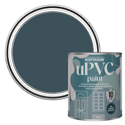Rust-Oleum Evening Blue Satin Upvc Paint 750Ml from B&Q
