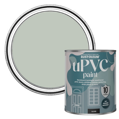Rust-Oleum Chalk Green Gloss Upvc Paint 750Ml from B&Q