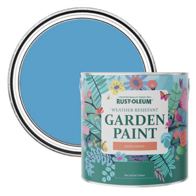 Rust-Oleum Cerulean Satin Garden Paint 2.5L from B&Q