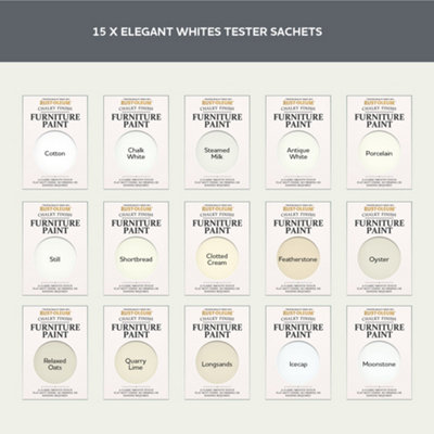 B&Q -  White Chalky Furniture Paint Tester Samples10Ml