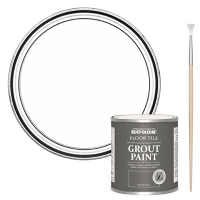 Rust-Oleum Chalk White Floor Grout Paint 250Ml from B&Q