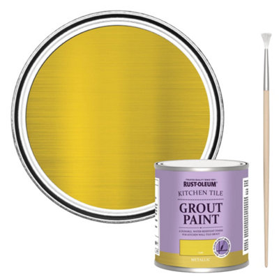 Rust-Oleum Gold Kitchen Grout Paint 250Ml from B&Q