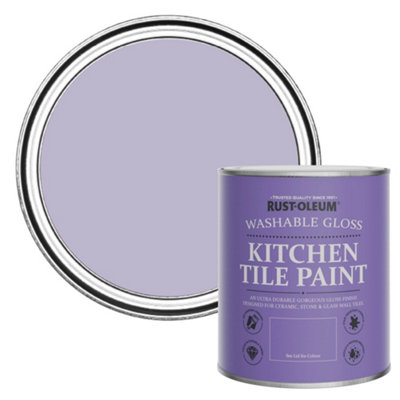 Rust-Oleum Wisteria Gloss Kitchen Tile Paint 750Ml from B&Q