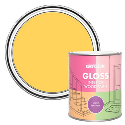 Rust-Oleum Lemon Jelly Gloss Interior Wood Paint 750Ml from B&Q