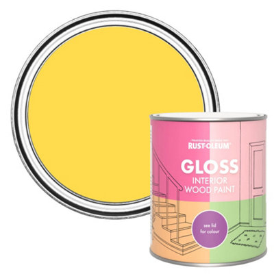 Rust-Oleum Lemon Sorbet Gloss Interior Wood Paint 750Ml from B&Q