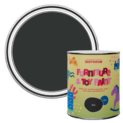 B&Q -  Satin Furniture & Toy PaintBlack 750Ml