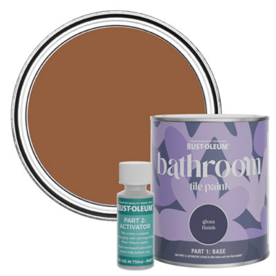 Rust-Oleum Terracotta Gloss Bathroom Tile Paint 750Ml from B&Q