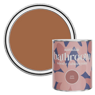 Rust-Oleum Cinnamon Satin Bathroom Wood & Cabinet Paint 750Ml from B&Q