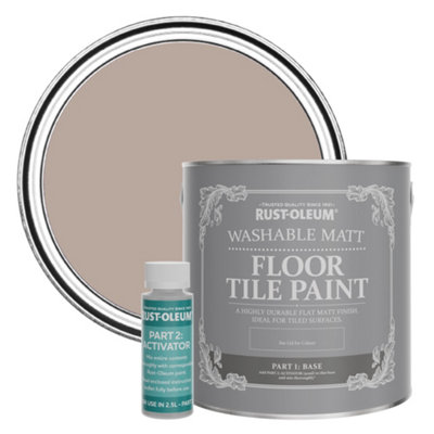 Rust-Oleum Oatfield Washable Matt Floor Tile Paint 2.5L from B&Q