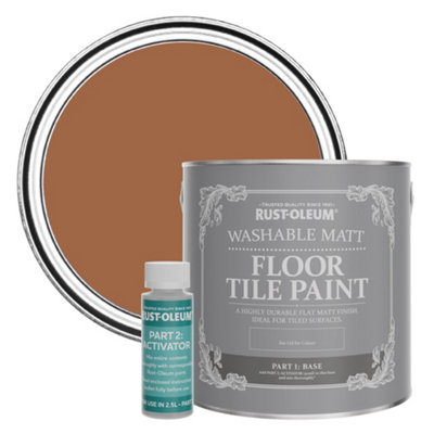 B&Q -  Cinnamon Washable Matt Floor Tile Paint 2.5L