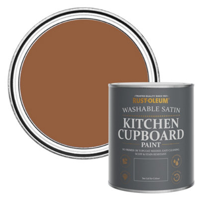 Rust-Oleum Terracotta Satin Kitchen Cupboard Paint 750Ml from B&Q
