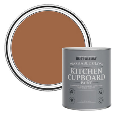 Rust-Oleum Cinnamon Gloss Kitchen Cupboard Paint 750Ml from B&Q