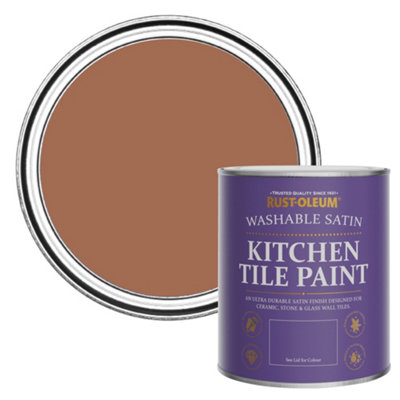 Rust-Oleum Terracotta Satin Kitchen Tile Paint 750Ml from B&Q