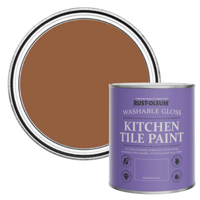 Rust-Oleum Terracotta Gloss Kitchen Tile Paint 750Ml from B&Q