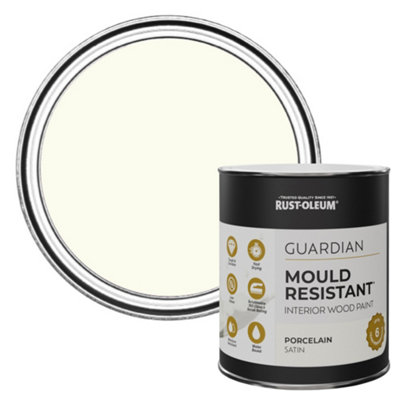 Rust-Oleum Porcelain Guardian Satin Mould Resistant Interior Wood Paint 750Ml from B&Q