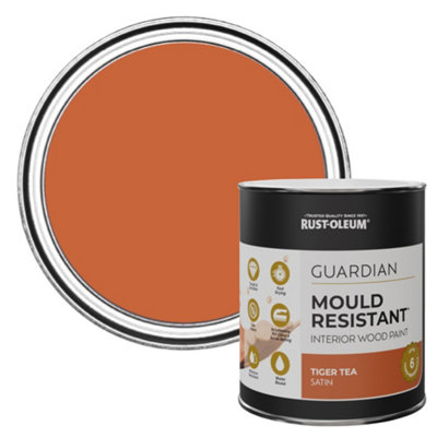 Rust-Oleum Tiger Tea Guardian Satin Mould Resistant Interior Wood Paint 750Ml from B&Q