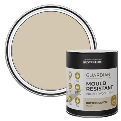 Rust-Oleum Butterscotch Guardian Matt Mould Resistant Interior Wood Paint 750Ml from B&Q