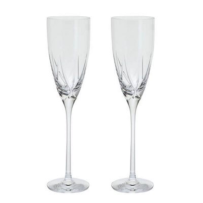 Dartington Swish Set Of 2 Champagne Flutes from B&Q