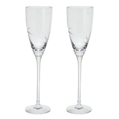 Dartington Helix Elegance Set Of 2 Champagne Flutes from B&Q