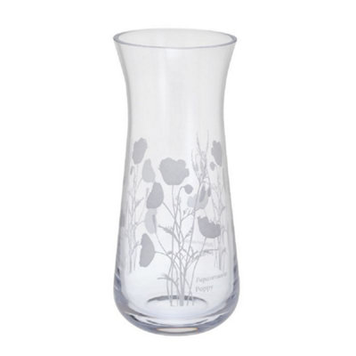 Vase: 18Cm Dartington Crystal Poppy Bloom VaseCrystal Glass from B&Q